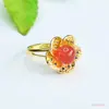 Ai Yu Cristal Natural Conjunto de Três Peças Pingente de Cristal Morango Conjunto de Anel e Brincos Atacado Dropshipping S5021102L