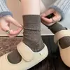Estilo perezoso de principios de otoño~ Calcetines holgados para mujer, versión coreana, malla calada, calcetines de color liso hasta la mitad de la pantorrilla, calcetines blancos para mujer estilo japonés