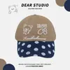 Boné de Baseball Polca Rilakkuma Fofo Coreano para Mulheres, Simples e Versátil, Aba Larga, Faz o Rosto Parecer Menor, Boné de Baseball para Casal