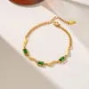 Pulseira exclusiva transfronteiriça de titânio colorido para mulheres, joia de ouro 18K, acessórios de design de nicho