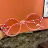 Óculos de Sol Infantis Redondos com Letras Moda Anti-UV Óculos para Meninos e Meninas Óculos de Sol Tendência Estilo Coreano