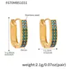 Pendientes Mili Super Flash 5A de Circonita con Hebilla en Forma de U y Diamantes de Colores Estilo Europeo y Americano Moda Lujo Ligero Más Fáciles de Combinar Pendientes de Acero Inoxidable