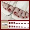 Coleção de Verão de Vários Designs de Unhas dos Pés, Unhas Postiças Francesas Color-Blocking em Cores Frutadas, Adesivos de Unha Prontos, Arte de Unha para Atacado