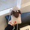 Bolsa de Lã Tricotada Acabada de Desenho Animado Ovelhinha Fofa Bolsa de Tricô Feita à Mão DIY Bolsa Transversal da Família Fashionável Novo Estilo