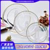Plato de Vidrio Transparente con Perlas Doradas para Uso Doméstico, Plato para Frutas y Bocadillos para Sala de Estar, Plato para Filete de Banquete, Vajilla, Personalización de Regalo Navideño