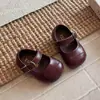 Zapatos para Caminar de Bebé Nuevos Primavera y Otoño Suela Suave Antideslizantes de Cuero para Niños y Niñas Zapatos Retro Mary Jane Zapatos de Suela Única Pequeños