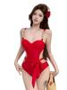 Traje de Baño Entero Triángulo Nuevo 2025 para Mujer Cubre Vientre Adelgazante Resort de Playa Aguas Termales Traje de Baño para Mujer [Dropshipping]