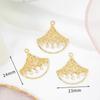 Brincos pingente geométricos simples vazados com diamante, banhados a cobre estilo coreano, ouro 14k real, material para acessórios de joias DIY