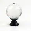 Cor 30mm Puxador de Cristal Estilo Europeu Puxador de Gaveta de Guarda-roupa Porta de Armário Wenzhou Puxador Furo Único Ferragens para Móveis Cor Transparente