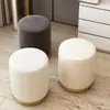 Banqueta de Luxo Leve, Banqueta de Maquiagem para Quarto, Banqueta Nórdica Moderna para Manicure, Banquinho Baixo Redondo para Sala de Estar, Banqueta para Penteadeira, Cadeira de Maquiagem