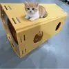 Cama para Gatos de Fieltro Perforado en Stock al por Mayor, Escondite para Mascotas para una Sensación de Seguridad, Nido para Dormir Gatos Adecuado para Todas las Estaciones, Cama para Gatos Tipo Agujero de Árbol