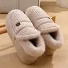 Zapatos de Algodón Cálidos Impermeables con Suela Gruesa de Felpa para Parejas de Invierno para el Hogar, Zapatillas de Algodón para Mujer y Hombre con Talón Cubierto