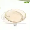 Ins luxo leve doméstico petisqueira prato de frutas secas prato de frutas plástico PET pratinho pratinho borda dourada flor osso bico prato