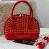 Bolsa Feminina Estilo Novo Clássico Retrô Transfronteiriça 2025 Versátil Multicor Padrão Crocodilo Bolsa de Mão Moda Bolsa Concha