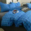 Conjunto de Roupa de Cama Listrado Preto e Branco Estilo Nórdico Peças Quatro Peças Macio Confortável Dormitório de Estudante Quarto Resistente à Sujeira Universal para Todas as Estações