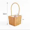 Arranjo de flores trançado cesta de flores portátil palha de flores lua de bambu cesta artesanal decoração de ovos de bebê cesta de flores para casa