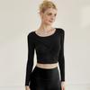 Ropa de Yoga para Mujer, Nuevo Estilo de Primavera, Espalda Bonita con Almohadillas en el Pecho, Camiseta de Manga Larga, Transpirable Ropa Deportiva Pilates Fitness Top