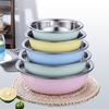 Lavabo de acero inoxidable de colores para lavar verduras, juego de cinco piezas, para el hogar, para sopa, verduras y cara, de gran tamaño.