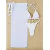 Grande Promoção Preço Especial Amazon Transfronteiriço Europeu e Americano Maiô Colorido Dividido Bikini de Três Peças Feminino Roupa de Banho para Praia e Fonte Termal