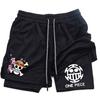 AnimeanimationOnePiece Shorts de praia com estampa perimetral e transfronteiriça, shorts de camada dupla