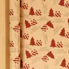 Papel de Regalo Navideño Tamaño Grande Ecológico Papel Kraft Amarillo Papel de Regalo Navideño Cuadros Rojos Cabeza de Reno Patrón de Copo de Nieve