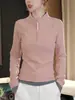 Sudadera de Forro Polar Cálido de Doble Cara, Moda Versátil, Cuello Alto, Adelgazante, Elegante, Bloques de Color, Prenda Base para Mujer, Otoño e Invierno 2025