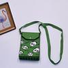 Bolso para teléfono móvil de estilo coreano con diseño de panda pequeño, bandolera de punto, bolso de mano con solapa, bolso informal para salir