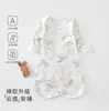 Bata de dormir de algodón puro para bebé, primavera y otoño, Clase A, camisón sin costuras para recién nacido, capa base transpirable anti-patadas de manga larga para bebés