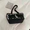Bolsa de ombro feminina de grande capacidade, bolsa tote casual para passeios, bolsa de axila versátil com estampa de letras da moda, bolsa de nicho e versátil