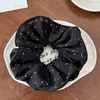 Elástico de Cabelo Scrunchie Plissado com Ruffle de Bolinhas em Malha de Quatro Camadas para Mulheres, Acessório de Cabelo Simples Versátil Estilo Coreano para Sair