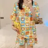 Pijama para mujer, verano, manga corta, fino, dulce, para chica estudiante, traje lindo, talla grande, ropa de casa de verano, venta al por mayor en grandes cantidades