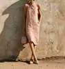 Nuevo Estilo Europeo y Americano Amazon Temu Vestido Casual Recto sin Mangas de Cuello Alto Pequeño para Mujer Fuente de Suministro