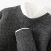 Suéter de Lã Escovada Novo Outono e Inverno Masculino Gola Redonda Fio Duplo Espessado Suéter Casual Juvenil Malha Suéter de Caxemira Escovada