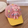 Gorra de béisbol infantil de primavera para niños y niñas, oso de dibujos animados, linda gorra con visera, para bebé de 2 a 6 años, sombrero de protección solar