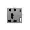 Acessórios de tomada de interruptor de parede tipo 86 transfronteiriço cinza, moldura de vidro e 52 módulos funcionais podem ser combinados livremente