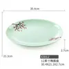 Plato Ovalado Rojo para Noches Nevadas, Plato de Cena Estilo Occidental, Plato Cuadrado para Bistec, Plato Creativo Irregular Imitación Porcelana de Melamina para Uso Comercial en Restaurantes