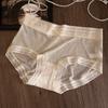 Ropa Interior de Encaje Sin Costuras Estilo Lujuria Pura Seda de Hielo para Mujer Ropa Interior de Verano de Cintura Media Algodón Puro Entrepierna Antibacteriana Ropa Interior de Seda de Hielo para Mujer