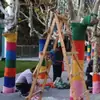 Cuerda de tendedero de mano de colores Nylon tejido Colcha Hecho a mano Decoración DIY Resistente al desgaste Trenzado Exterior para secar al sol Blanco