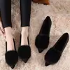 Zapatos Planos de Puntiagudos con Pelo para Mujer 2026 Nuevos Mocasines Negros Otoño/Invierno Versátiles Suela Suave Zapatillas de Algodón con Plus de Terciopelo para Mamá