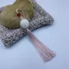 Recordando a Xiangfei Bola de Pelo de 12 cm Borla con Cuentas Colgante de Traje Antiguo Accesorios Hanfu Cheongsam Manualidades Accesorios de Vestimenta
