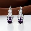 Pendientes de botón Shein transfronterizos nuevos de cristal de granate ovalado color oro champán para mujer, pendientes de temperamento, joyería simple y de moda