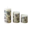 Vela Cilíndrica Grande Impresa en Porcelana Azul y Blanca con Patrón, Portavelas de Boda, Decoración de Ambiente para el Hogar