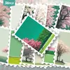 36 Pegatinas de Sellos con Paisajes de Flores de Cerezo Estilo Japonés Estilo Curativo Decoración para Maletas Fundas de Teléfono Agendas Pegatinas al por Mayor