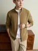 Sudadera con cremallera y cuello alto yingao para hombre, nueva, primavera y otoño, juvenil, casual, estilo old money, chaqueta abrigo de punto