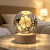 Base luminosa transfronteriza adorno de escritorio de bola de cristal creativa talla interior 3D luz nocturna luz ambiental regalo de cumpleaños