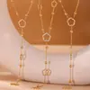 Xinyixinx Super Brillo 5A Circonia Flor de Cinco Pétalos Bola de Acero Pequeña Diamante Pegajoso Collar Largo para Clavícula Material de Acero Inoxidable No se Desvanece