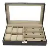 Caja de Relojes de Gran Capacidad, Cuero Impermeable de Gama Alta con Almohada Suave, Etiqueta con Impresión UV, Caja de Almacenamiento de Relojes, Sensación de Gama Alta, Popular en el Comercio Exterior