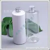 Botella de aluminio blanco de 400 ml con tapa para limpiador facial, loción, champú, gel de ducha y detergente para ropa