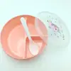 Prato Criativo Fofo para Comida de Bebê Jantar Suplementar Redondo Desenho Animado Louça Infantil Presente de Jardim de Infância Lancheira Infantil