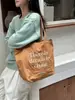 59261 Bolsa de Lona para Estudiantes Mujer 2025 Nueva Tendencia Coreana Bolso Tote con Letras Bolsa de Compras Casual Gran Capacidad